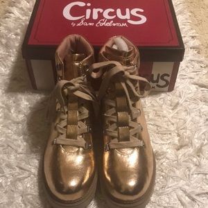 Sam Edelman Circus Rose Gold Combat Boots Size 10